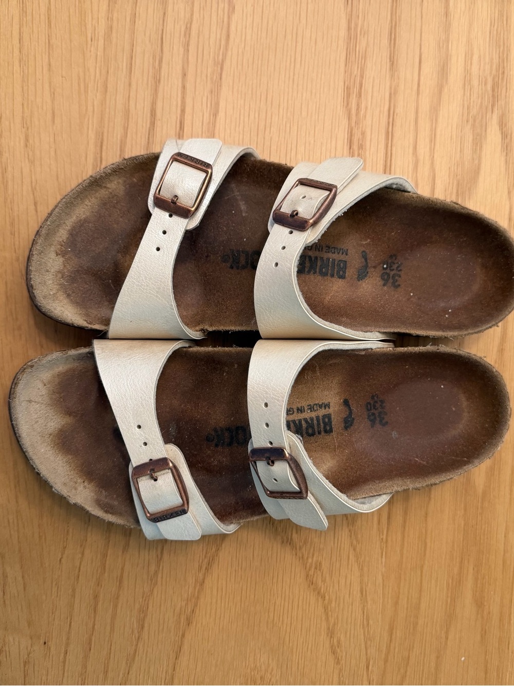 Birkenstock Arizona White Two Strap Sandals EU 36 US 5-5.5